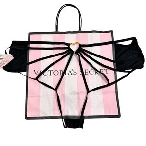 NWT Victoria's Secret‎ Very Sexy Cheeky Panty Strappy Back Heart Gold Detail XL